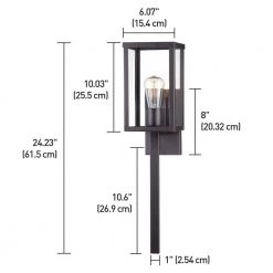 1-Light 24 in. Bronze Outdoor Wall Lantern Sconce by Home Decorators Collection -Outlet Home Decorators Collection Store bronze home decorators collection outdoor sconces 44175 76 1000