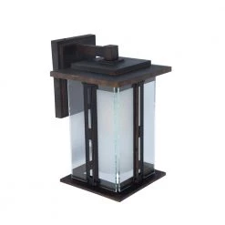 1-Light Bronze Outdoor Wall Lantern Sconce by Home Decorators Collection