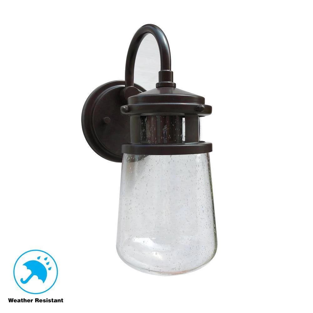 1-Light Antique Bronze Outdoor Wall Lantern Sconce by Home Decorators Collection 5 1-Light Antique Bronze Outdoor Wall Lantern Sconce by Home Decorators Collection - Image 3