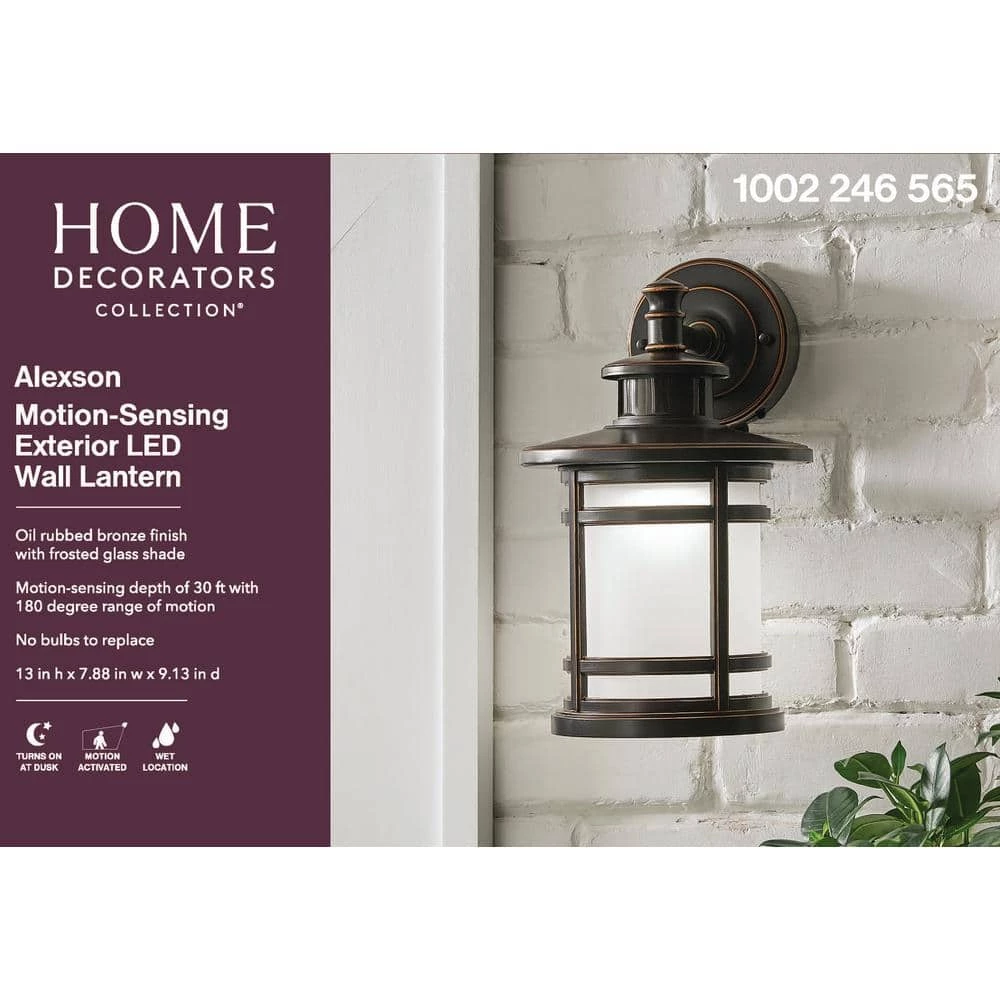Oil-Rubbed Bronze Motion Sensor Outdoor Integrated LED Wall Lantern Sconce by Home Decorators Collection 9 Oil-Rubbed Bronze Motion Sensor Outdoor Integrated LED Wall Lantern Sconce by Home Decorators Collection - Image 7
