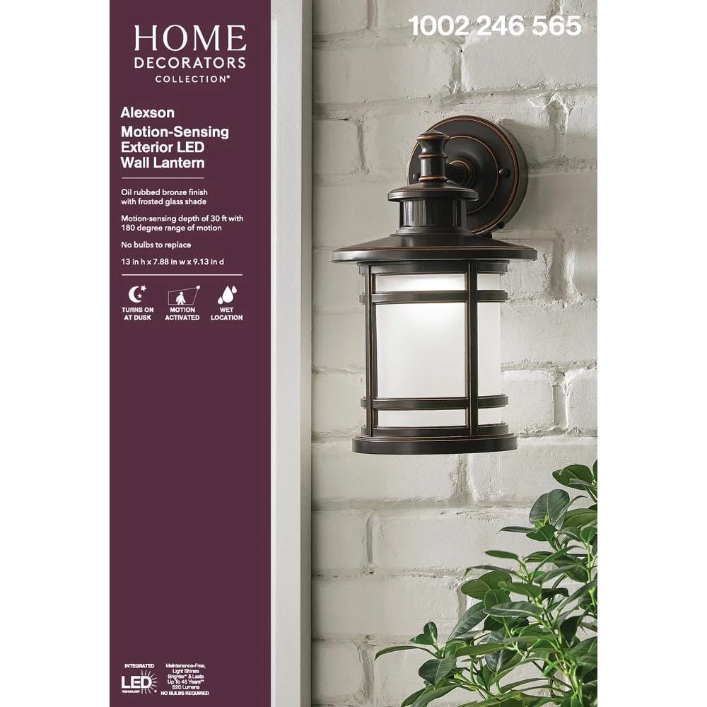 Oil-Rubbed Bronze Motion Sensor Outdoor Integrated LED Wall Lantern Sconce by Home Decorators Collection 7 Oil-Rubbed Bronze Motion Sensor Outdoor Integrated LED Wall Lantern Sconce by Home Decorators Collection - Image 5