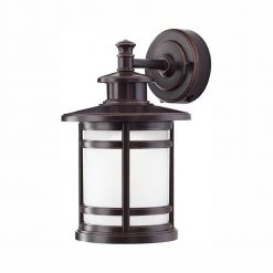 Oil-Rubbed Bronze Motion Sensor Outdoor Integrated LED Wall Lantern Sconce by Home Decorators Collection