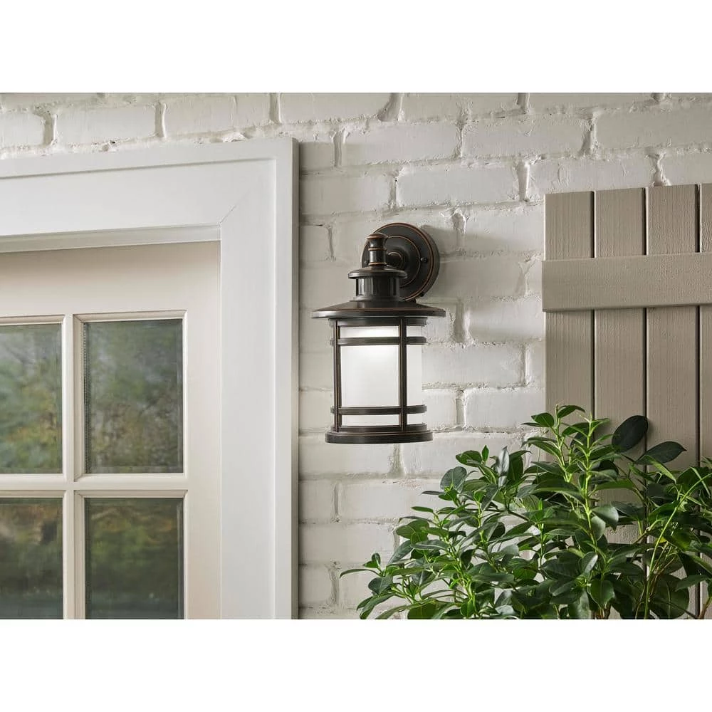 Oil-Rubbed Bronze Motion Sensor Outdoor Integrated LED Wall Lantern Sconce by Home Decorators Collection 4 Oil-Rubbed Bronze Motion Sensor Outdoor Integrated LED Wall Lantern Sconce by Home Decorators Collection - Image 2