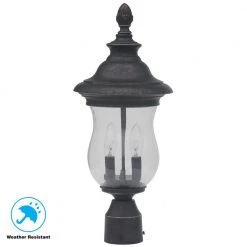 Wesleigh 2-Light Bronze Outdoor Post Mount by Home Decorators Collection