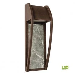 1-Light Bronze Patina Outdoor Integrated LED Wall Lantern Sconce with Ceramic Back Plate by Home Decorators Collection -Outlet Home Decorators Collection Store bronze patina home decorators collection outdoor sconces npw4149l3enbp 40 1000