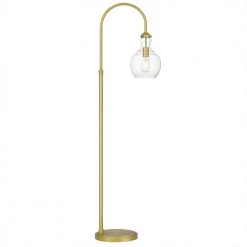 Bakerston 60 in. Brushed Brass Floor Lamp with Clear Glass Shade by Home Decorators Collection -Outlet Home Decorators Collection Store brushed brass home decorators collection floor lamps hd19565fl2 1f 1000