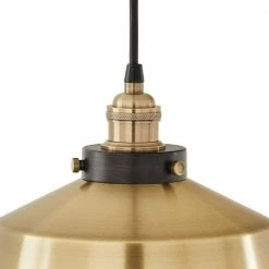 Vintage Chic 1-Light Brushed Brass Pendant with Brushed Brass Lamp Socket by Home Decorators Collection -Outlet Home Decorators Collection Store brushed brass home decorators collection pendant lights pkw 7612 8303 f 1f 1000