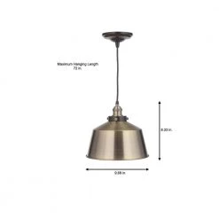 Vintage Chic 1-Light Brushed Brass Pendant with Brushed Brass Lamp Socket by Home Decorators Collection -Outlet Home Decorators Collection Store brushed brass home decorators collection pendant lights pkw 7612 8303 f 40 1000