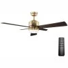 Hexton 52 in. Indoor Integrated LED Brushed Gold Ceiling Fan with Light Kit, Remote Control and 6 Reversible Blades by Home Decorators Collection -Outlet Home Decorators Collection Store brushed gold home decorators collection ceiling fans with lights 56024 64 1000