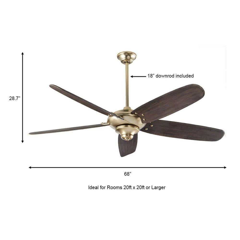 Altura DC 68 in. Indoor Brushed Gold Dry Rated Ceiling Fan with Downrod, Remote Control and DC Motor by Home Decorators Collection 5 Altura DC 68 in. Indoor Brushed Gold Dry Rated Ceiling Fan with Downrod, Remote Control and DC Motor by Home Decorators Collection - Image 3
