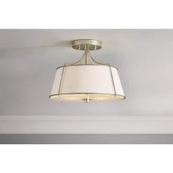 Charleston Park 13 in. 3-Light Brushed Gold Semi-Flush Mount by Home Decorators Collection 15 Charleston Park 13 in. 3-Light Brushed Gold Semi-Flush Mount by Home Decorators Collection -Outlet Home Decorators Collection Store brushed gold home decorators collection flush mount lights dshd19547sf 1d 1000