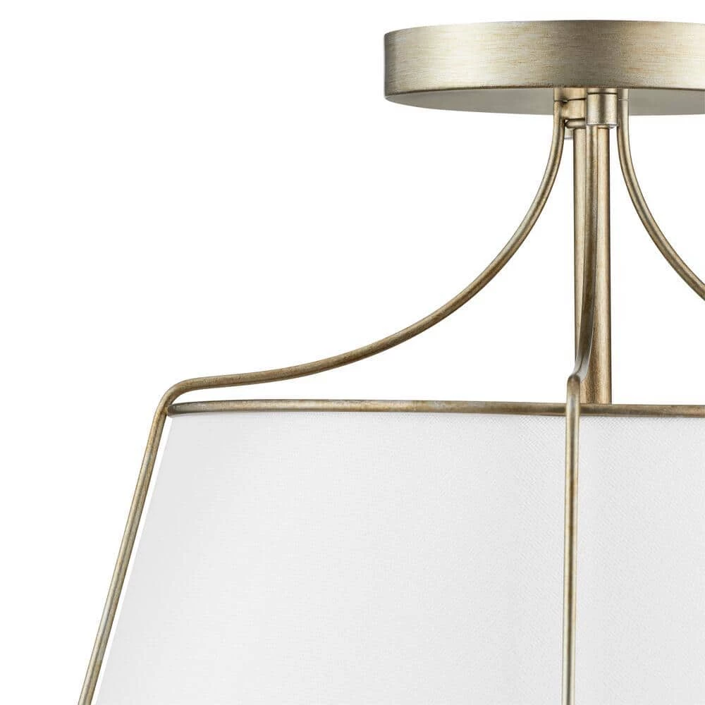 Charleston Park 13 in. 3-Light Brushed Gold Semi-Flush Mount by Home Decorators Collection 5 Charleston Park 13 in. 3-Light Brushed Gold Semi-Flush Mount by Home Decorators Collection - Image 3