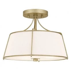 Charleston Park 13 in. 3-Light Brushed Gold Semi-Flush Mount by Home Decorators Collection 17 Charleston Park 13 in. 3-Light Brushed Gold Semi-Flush Mount by Home Decorators Collection -Outlet Home Decorators Collection Store brushed gold home decorators collection flush mount lights dshd19547sf 4f 1000