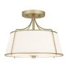 Charleston Park 13 in. 3-Light Brushed Gold Semi-Flush Mount by Home Decorators Collection -Outlet Home Decorators Collection Store brushed gold home decorators collection flush mount lights dshd19547sf 64 1000
