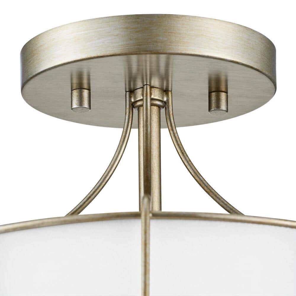 Charleston Park 13 in. 3-Light Brushed Gold Semi-Flush Mount by Home Decorators Collection 6 Charleston Park 13 in. 3-Light Brushed Gold Semi-Flush Mount by Home Decorators Collection - Image 4