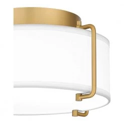 Brookley 13 in. 2-Light Brushed Gold Flush Mount with White Fabric Shade by Home Decorators Collection -Outlet Home Decorators Collection Store brushed gold home decorators collection flush mount lights hd19546f 44 1000