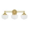 Maybry 22.20 in. 3-Light Brushed Gold Vanity Light by Home Decorators Collection -Outlet Home Decorators Collection Store brushed gold home decorators collection vanity lighting hdli001 64 1000
