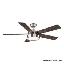 Cherwell 52 in. LED Brushed Nickel Ceiling Fan with Light by Home Decorators Collection -Outlet Home Decorators Collection Store brushed nickel and polished nickel home decorators collection ceiling fans with lights am658 bn pn 1d 1000