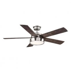 Cherwell 52 in. LED Brushed Nickel Ceiling Fan with Light by Home Decorators Collection -Outlet Home Decorators Collection Store brushed nickel and polished nickel home decorators collection ceiling fans with lights am658 bn pn 31 1000