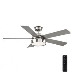 Cherwell 52 in. LED Brushed Nickel Ceiling Fan with Light by Home Decorators Collection