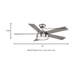 Cherwell 52 in. LED Brushed Nickel Ceiling Fan with Light by Home Decorators Collection -Outlet Home Decorators Collection Store brushed nickel and polished nickel home decorators collection ceiling fans with lights am658 bn pn a0 1000