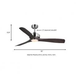 Bayshire 52 in. LED Indoor/Outdoor Brushed Nickel Ceiling Fan with Remote Control and White Color Changing Light Kit by Home Decorators Collection -Outlet Home Decorators Collection Store brushed nickel home decorators collection ceiling fans with lights 102l52bnddw a0 1000