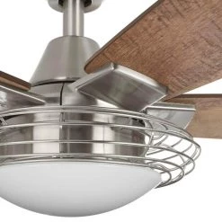 Brandeau 52 in. LED Indoor Brushed Nickel Ceiling Fan with Light by Home Decorators Collection -Outlet Home Decorators Collection Store brushed nickel home decorators collection ceiling fans with lights 14001 1d 1000