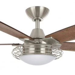 Brandeau 52 in. LED Indoor Brushed Nickel Ceiling Fan with Light by Home Decorators Collection -Outlet Home Decorators Collection Store brushed nickel home decorators collection ceiling fans with lights 14001 a0 1000