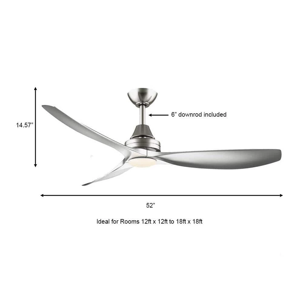 Levanto 52 in. Integrated LED Indoor/Outdoor Brushed Nickel Ceiling Fan with Light Kit by Home Decorators Collection 8 Levanto 52 in. Integrated LED Indoor/Outdoor Brushed Nickel Ceiling Fan with Light Kit by Home Decorators Collection - Image 6