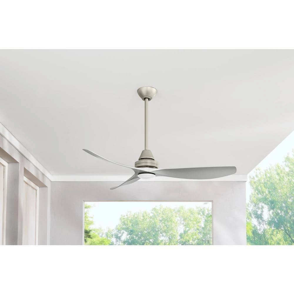 Levanto 52 in. Integrated LED Indoor/Outdoor Brushed Nickel Ceiling Fan with Light Kit by Home Decorators Collection 4 Levanto 52 in. Integrated LED Indoor/Outdoor Brushed Nickel Ceiling Fan with Light Kit by Home Decorators Collection - Image 2