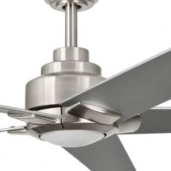 Mickelson 52 in. LED Indoor Brushed Nickel Ceiling Fan with Light by Home Decorators Collection -Outlet Home Decorators Collection Store brushed nickel home decorators collection ceiling fans with lights 34616 1f 1000