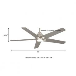 Mickelson 52 in. LED Indoor Brushed Nickel Ceiling Fan with Light by Home Decorators Collection -Outlet Home Decorators Collection Store brushed nickel home decorators collection ceiling fans with lights 34616 a0 1000