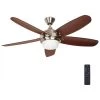 Breezemore 56 in. Indoor LED Brushed Nickel Ceiling Fan with Light Kit, Downrod, DC Motor and Remote Control by Home Decorators Collection -Outlet Home Decorators Collection Store brushed nickel home decorators collection ceiling fans with lights 51558 64 1000