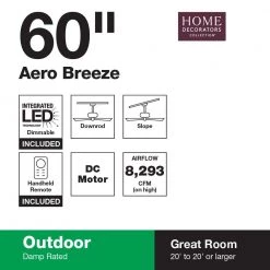 Aero Breeze 60 in. Integrated LED Indoor/Outdoor Brushed Nickel Ceiling Fan with Light Kit and Remote Control by Home Decorators Collection 29 Aero Breeze 60 in. Integrated LED Indoor/Outdoor Brushed Nickel Ceiling Fan with Light Kit and Remote Control by Home Decorators Collection -Outlet Home Decorators Collection Store brushed nickel home decorators collection ceiling fans with lights 51591 76 1000