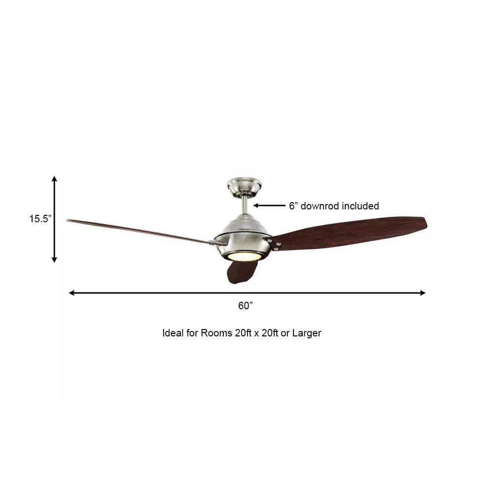 Aero Breeze 60 in. Integrated LED Indoor/Outdoor Brushed Nickel Ceiling Fan with Light Kit and Remote Control by Home Decorators Collection 6 Aero Breeze 60 in. Integrated LED Indoor/Outdoor Brushed Nickel Ceiling Fan with Light Kit and Remote Control by Home Decorators Collection - Image 4