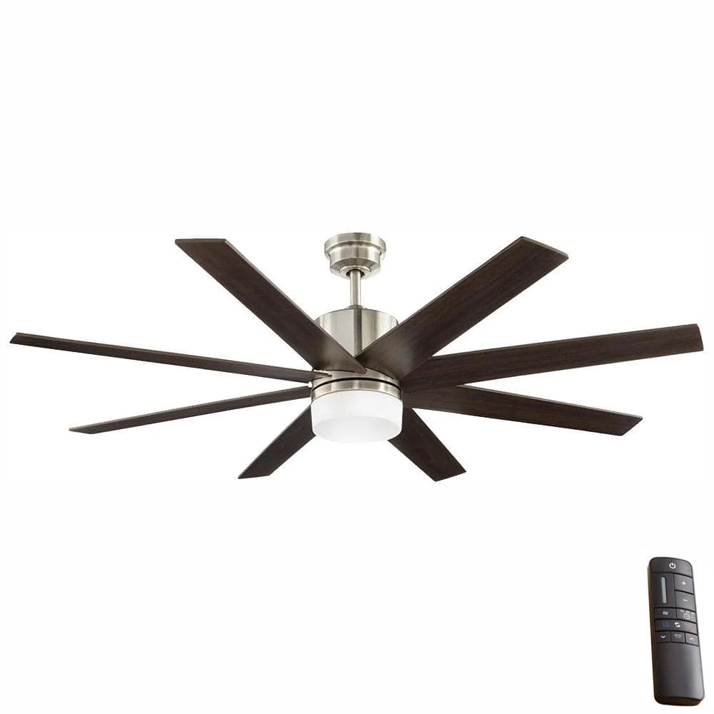 60 in. Indoor Zolman Pike Integrated LED DC Brushed Nickel Ceiling Fan with Light Kit and Remote Control by Home Decorators Collection 3 60 in. Indoor Zolman Pike Integrated LED DC Brushed Nickel Ceiling Fan with Light Kit and Remote Control by Home Decorators Collection