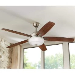 Sudler Ridge 60 in. LED Indoor Brushed Nickel Ceiling Fan with Light Kit and Remote Control by Home Decorators Collection -Outlet Home Decorators Collection Store brushed nickel home decorators collection ceiling fans with lights 51714 1d 1000