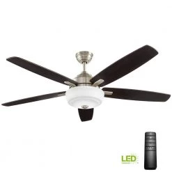 Sudler Ridge 60 in. LED Indoor Brushed Nickel Ceiling Fan with Light Kit and Remote Control by Home Decorators Collection -Outlet Home Decorators Collection Store brushed nickel home decorators collection ceiling fans with lights 51714 40 1000