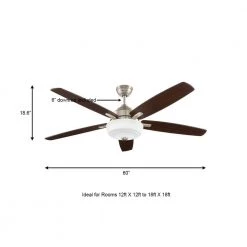 Sudler Ridge 60 in. LED Indoor Brushed Nickel Ceiling Fan with Light Kit and Remote Control by Home Decorators Collection -Outlet Home Decorators Collection Store brushed nickel home decorators collection ceiling fans with lights 51714 a0 1000
