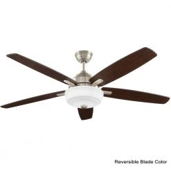 Sudler Ridge 60 in. LED Indoor Brushed Nickel Ceiling Fan with Light Kit and Remote Control by Home Decorators Collection -Outlet Home Decorators Collection Store brushed nickel home decorators collection ceiling fans with lights 51714 e1 1000