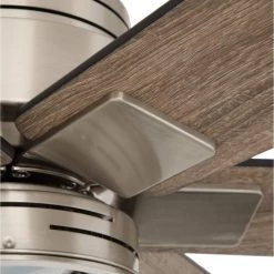 Statewood 70 in. Indoor LED Brushed Nickel Ceiling Fan with Light Kit, Downrod, Remote Control and 6 Reversible Blades by Home Decorators Collection -Outlet Home Decorators Collection Store brushed nickel home decorators collection ceiling fans with lights 51770 1f 1000