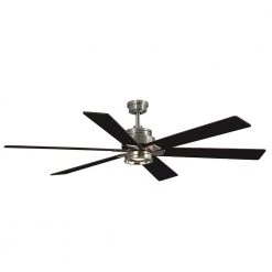 Statewood 70 in. Indoor LED Brushed Nickel Ceiling Fan with Light Kit, Downrod, Remote Control and 6 Reversible Blades by Home Decorators Collection -Outlet Home Decorators Collection Store brushed nickel home decorators collection ceiling fans with lights 51770 76 1000