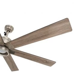 Statewood 70 in. Indoor LED Brushed Nickel Ceiling Fan with Light Kit, Downrod, Remote Control and 6 Reversible Blades by Home Decorators Collection -Outlet Home Decorators Collection Store brushed nickel home decorators collection ceiling fans with lights 51770 fa 1000