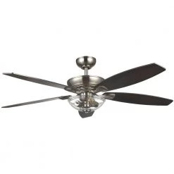 Connor 54 in. LED Brushed Nickel Dual-Mount Ceiling Fan with Light Kit and Remote Control by Home Decorators Collection -Outlet Home Decorators Collection Store brushed nickel home decorators collection ceiling fans with lights 51847 4f 1000
