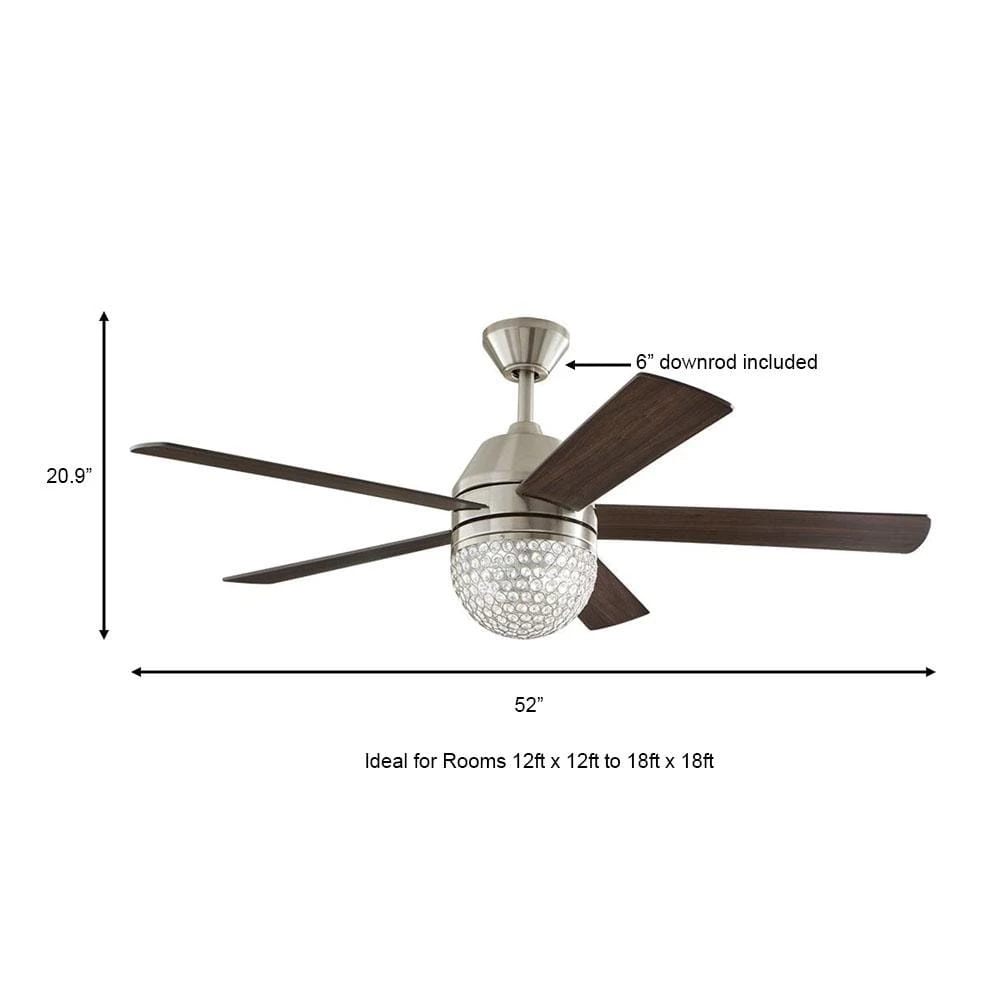 Vendome 52 in. LED Brushed Nickel Ceiling Fan with Light and Remote Control by Home Decorators Collection 6 Vendome 52 in. LED Brushed Nickel Ceiling Fan with Light and Remote Control by Home Decorators Collection - Image 4