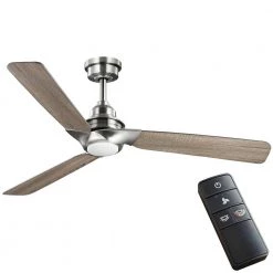 Ester 54 in. White Color Changing Integrated LED Indoor/Outdoor Brushed Nickel Ceiling Fan with Light Kit and Remote by Home Decorators Collection