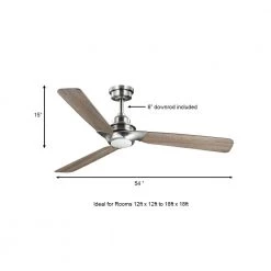 Ester 54 in. White Color Changing Integrated LED Indoor/Outdoor Brushed Nickel Ceiling Fan with Light Kit and Remote by Home Decorators Collection -Outlet Home Decorators Collection Store brushed nickel home decorators collection ceiling fans with lights 52155 a0 1000