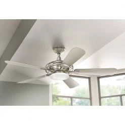 Vercelli 52 in. Integrated LED Indoor Brushed Nickel Ceiling Fan with Light Kit and Remote Control by Home Decorators Collection -Outlet Home Decorators Collection Store brushed nickel home decorators collection ceiling fans with lights 54078 44 1000