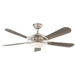 Vercelli 52 in. Integrated LED Indoor Brushed Nickel Ceiling Fan with Light Kit and Remote Control by Home Decorators Collection -Outlet Home Decorators Collection Store brushed nickel home decorators collection ceiling fans with lights 54078 76 1000