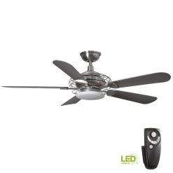 Vercelli 52 in. Integrated LED Indoor Brushed Nickel Ceiling Fan with Light Kit and Remote Control by Home Decorators Collection -Outlet Home Decorators Collection Store brushed nickel home decorators collection ceiling fans with lights 54078 d4 1000